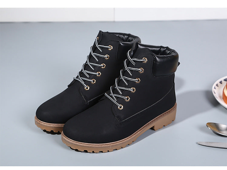 Short White Martin Boots for Women | Suede Thick Heel Ankle Boots with Streetwear Edge