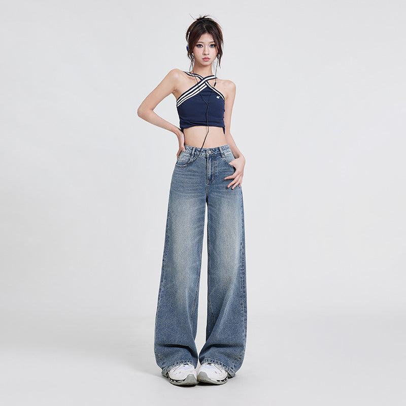 High Waist Baggy Jeans Straight Leg Korean Fashion For Women