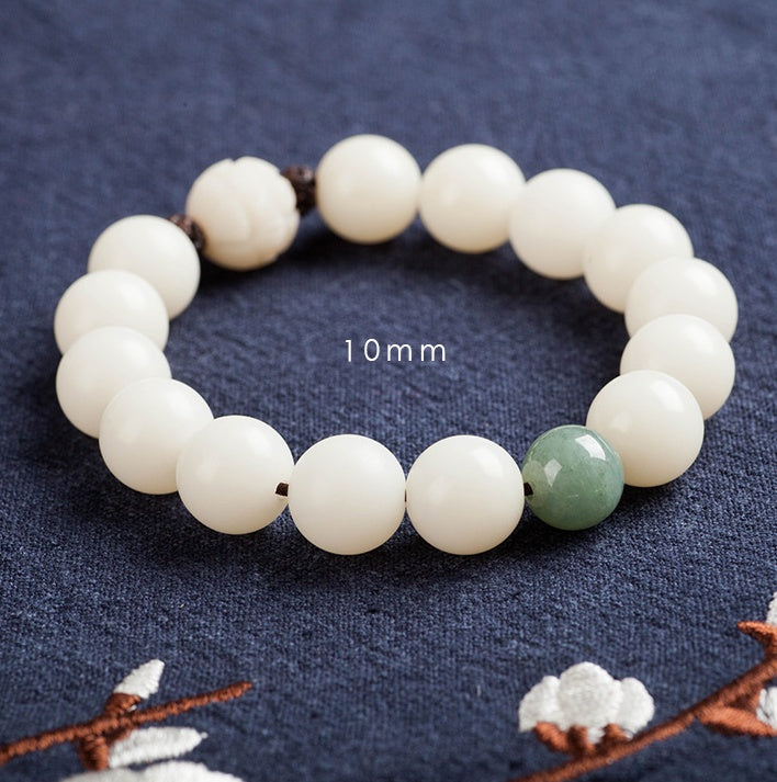 Natural White Jade Bodhi Bracelets – Beaded Bracelets for Mindfulness & Everyday Wear