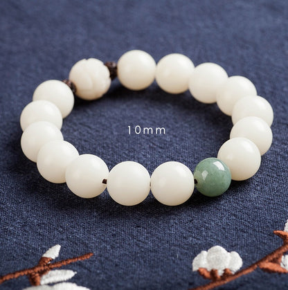Natural White Jade Bodhi Bracelets – Beaded Bracelets for Mindfulness & Everyday Wear