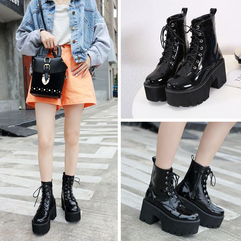 New Thick High Heels Women Mid Calf Boots