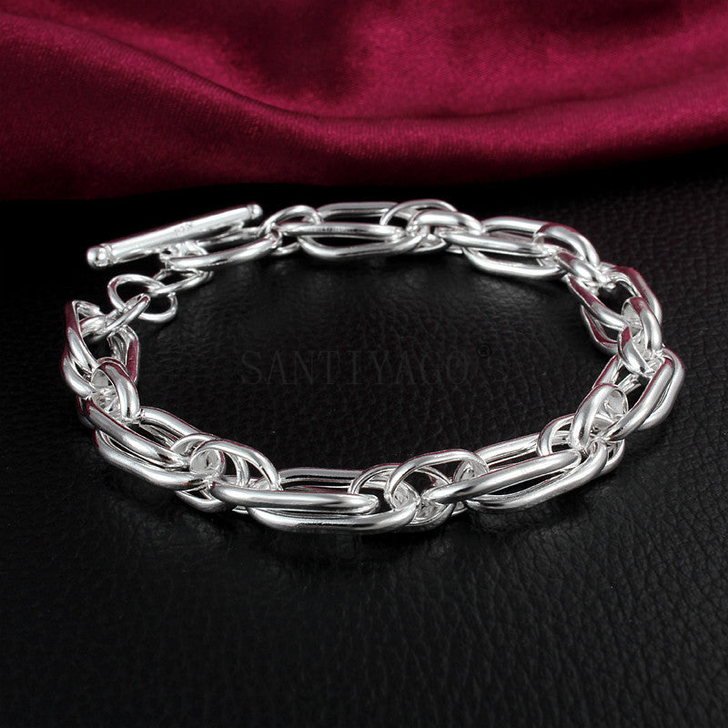 925 Silver Plated Chain Bracelet – Unisex Minimalist Bracelet for Everyday Wear