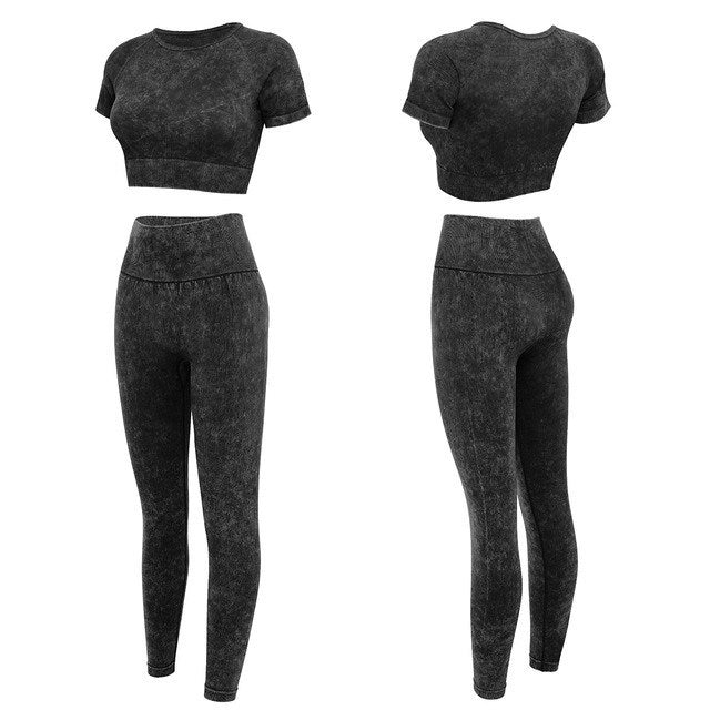 Seamless Cotton Yoga Two-Piece Outfit Set | Comfortable Activewear Style 2025