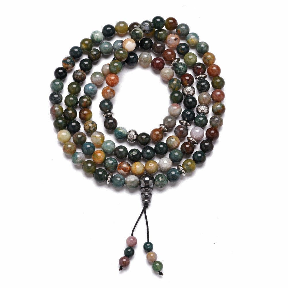 108 Beads Agate Bracelet – Unisex Spiritual Beaded Bracelet for Meditation & Everyday Wear
