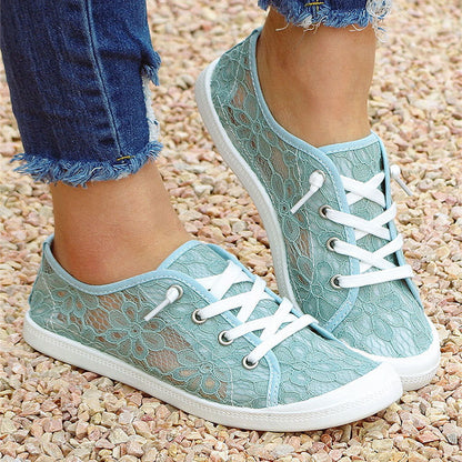 Women’s Lace Flats | Breathable Summer Mesh Shoes