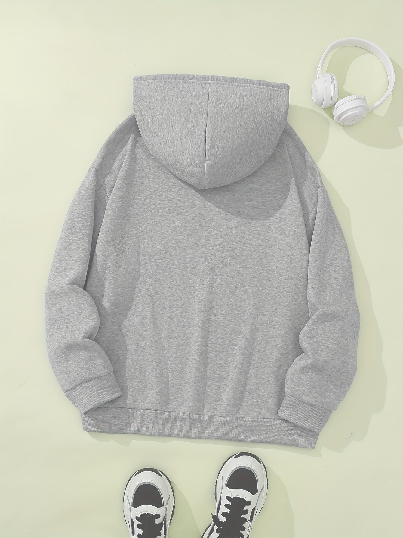 Plus Size CRAZY Print Hoodie – Women’s Casual Pullover Sweatshirt with Kangaroo Pocket for Fall/Winter