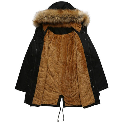 Womens Stand Collar Fur Hooded Soft Long Winter Coats