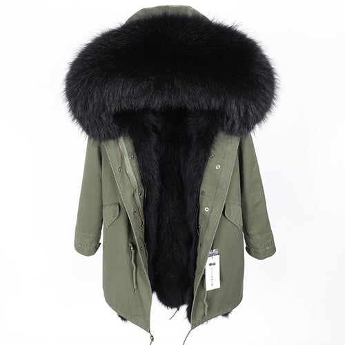 Big Pocket Green Fashion Winter Womens Outwear Parka Coat