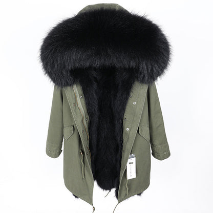Big Pocket Green Fashion Winter Womens Outwear Parka Coat