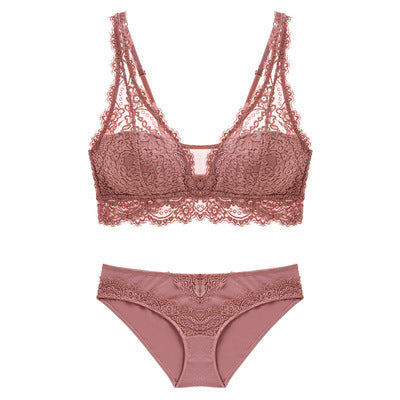 Wireless Lace Bra Set – Soft Lift & All-Day Comfort