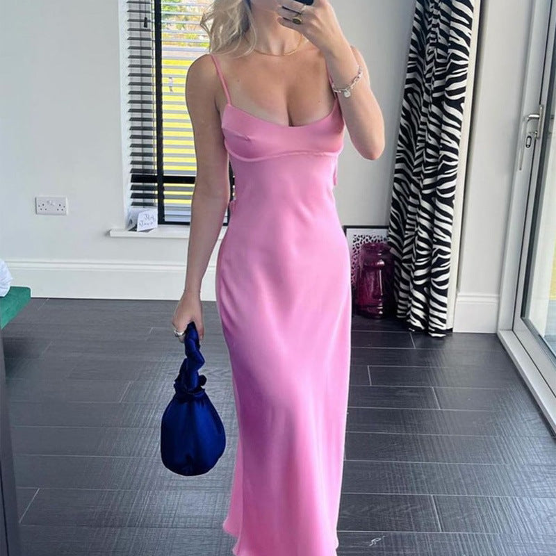 slip dress outfit party Satin Cami Length:57