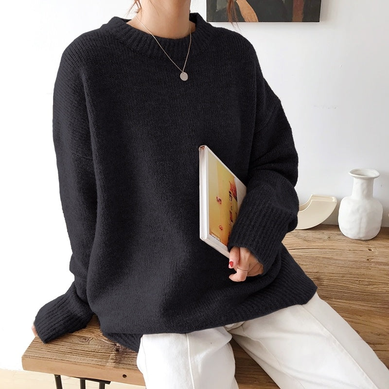 Loose Fit Acrylic Pullover for Youthful Comfort Unisex Long Stretch Knit Sweater