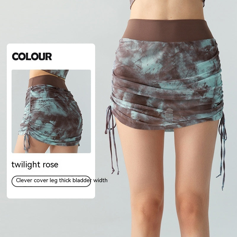 Skirts Tie Dye Mesh Yoga Skirt Activewear Trend