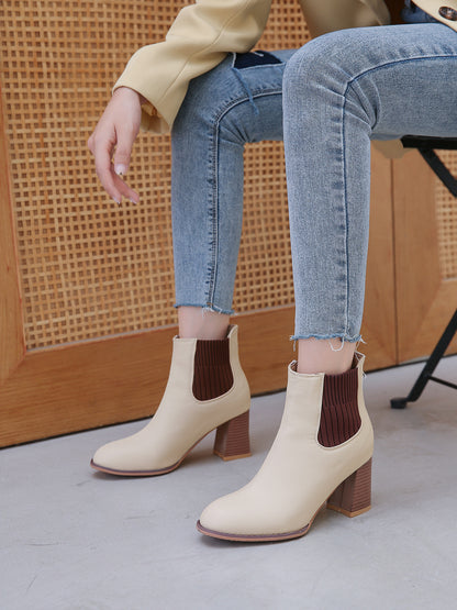 Womens Elastic Band Closure Ankle Boots