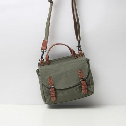 Vintage British Canvas Handbag Classic Structured Tote