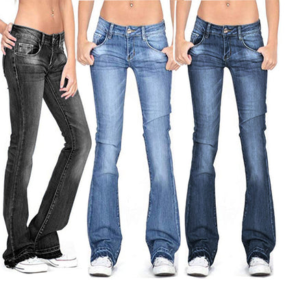 High-Waist Micro Flare Jeans – Stretchy Retro Denim Pants