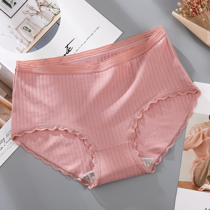 Antibacterial Lace High-Waist Panties – Cotton Briefs with Tummy Coverage, Seamless Fit & Everyday Comfort