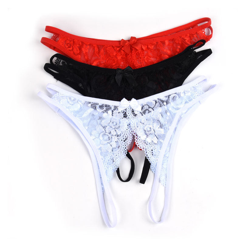 Lace Erotic Panties – Open Crotch Thong for Women with Stretchy Comfort & Seductive Style