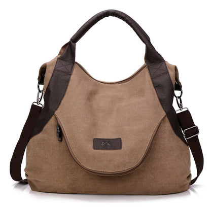 High-End Canvas Commuter Handbag Medium Large Capacity