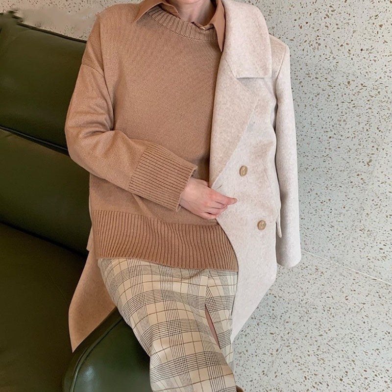 Loose Fit Acrylic Pullover for Youthful Comfort Unisex Long Stretch Knit Sweater