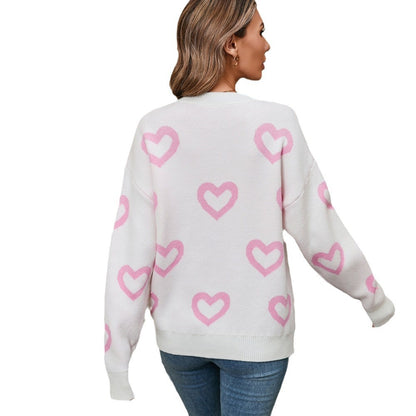 Valentine's Day Plus Size Street Style Pullover Sweater
