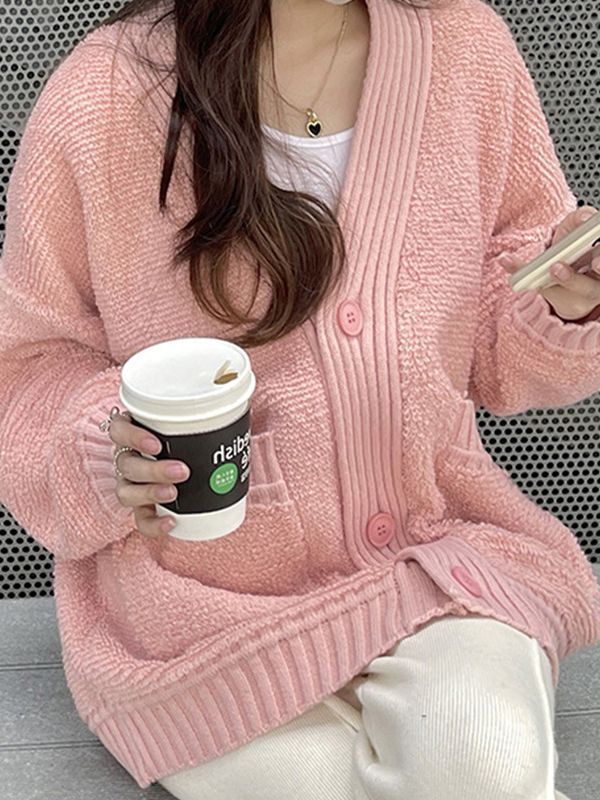 Fashionable Knitted Cardigan Sweater for Women – Cozy Cashmere Top, Elegant Fall & Winter Outfit