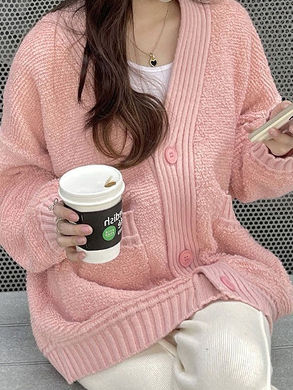 Fashionable Knitted Cardigan Sweater for Women – Cozy Cashmere Top, Elegant Fall & Winter Outfit