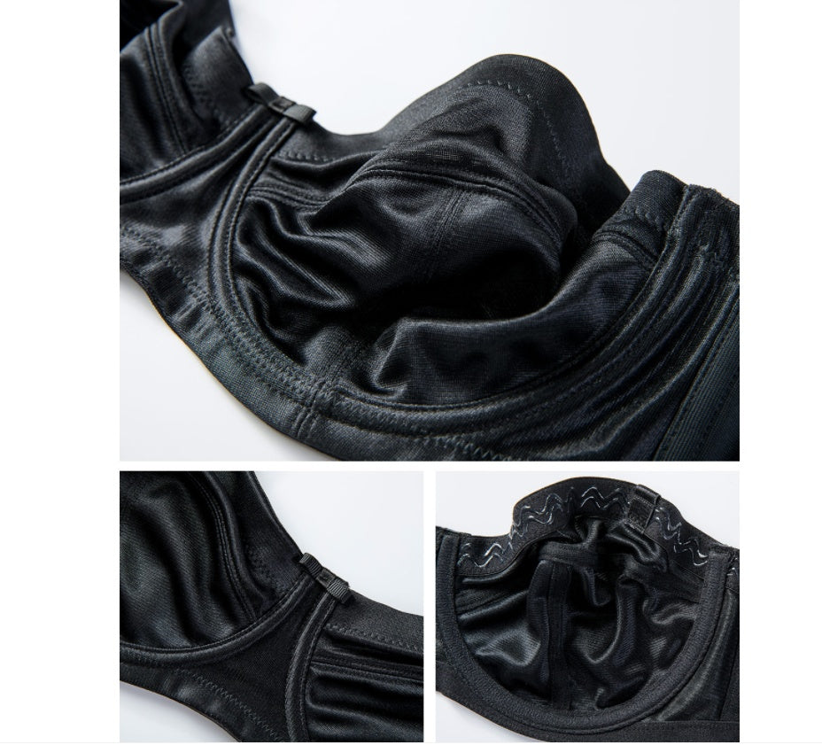 Plus-Size Strapless Bra – Sexy Glossy Half Cup Design with Non-Slip Siamese Fit