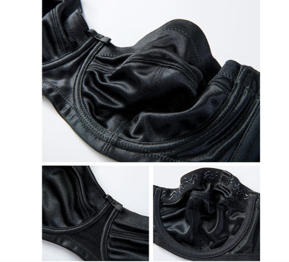 Plus-Size Strapless Bra – Sexy Glossy Half Cup Design with Non-Slip Siamese Fit