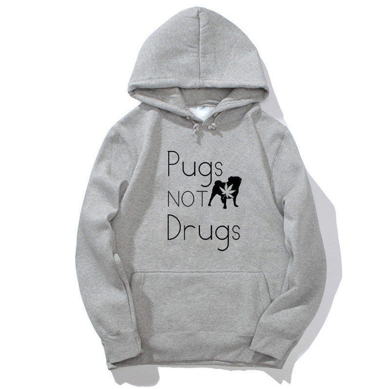 Pugs Not Drugs Printed Graphic Hoodies