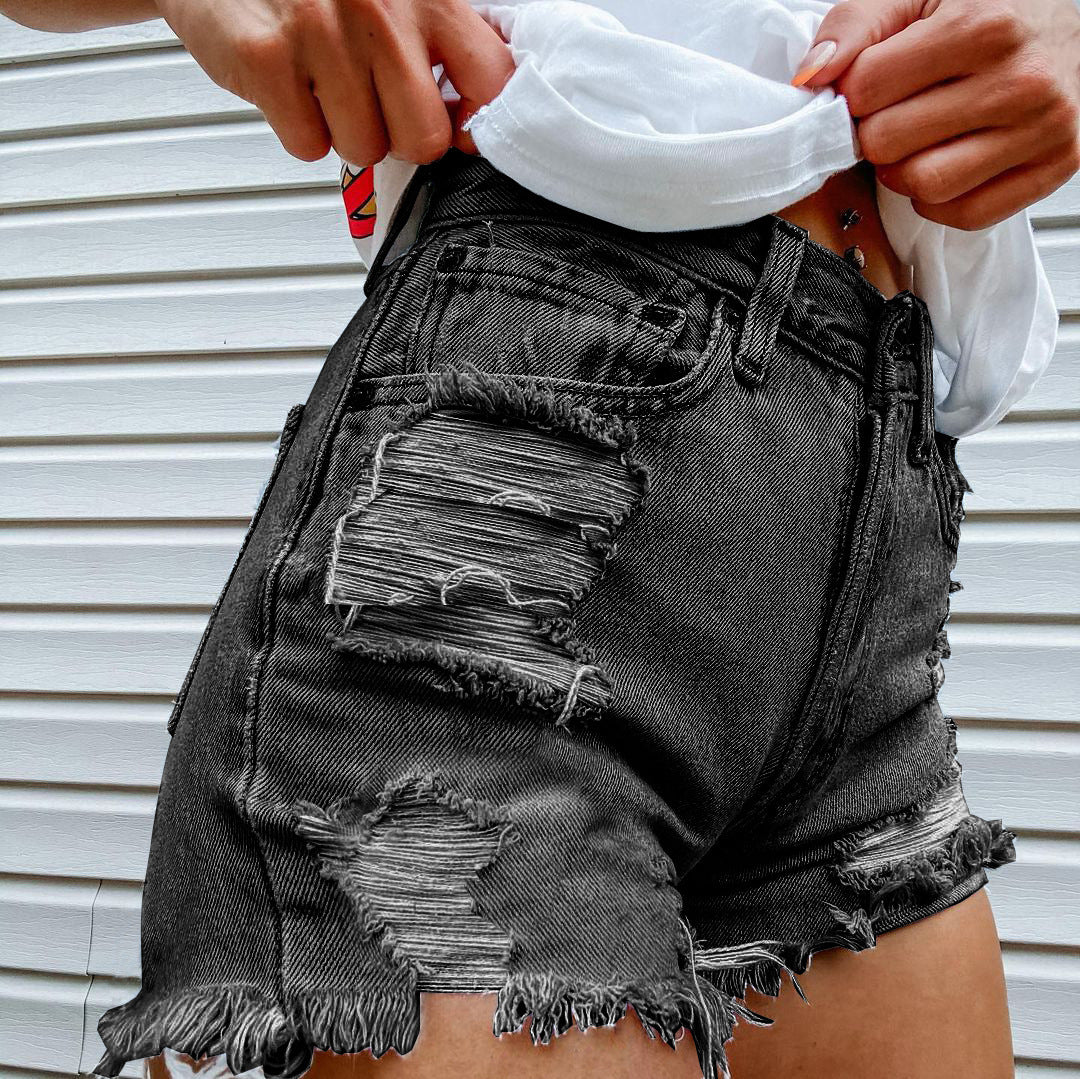 Printed Multi-Pocket Denim Shorts Women – Streetwear Summer Outfit