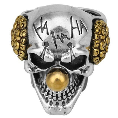 Mexican Style 925 Sterling Silver Gold Skull Head Ring