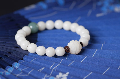 Natural White Jade Bodhi Bracelets – Beaded Bracelets for Mindfulness & Everyday Wear