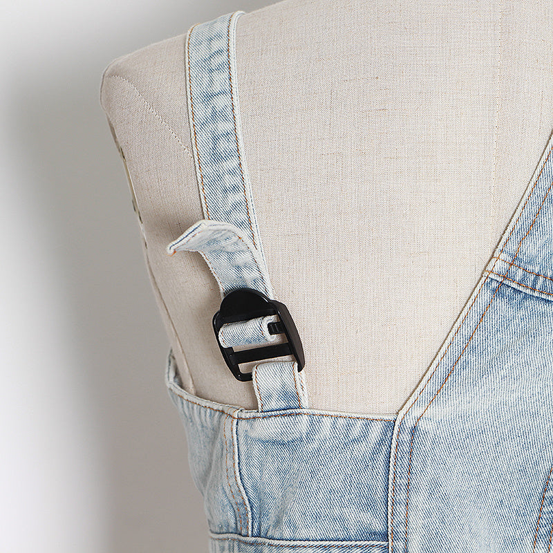 Women's Strapless Denim Jacket – Classic Blue Single-Breasted Long Sleeve Casual Outerwear