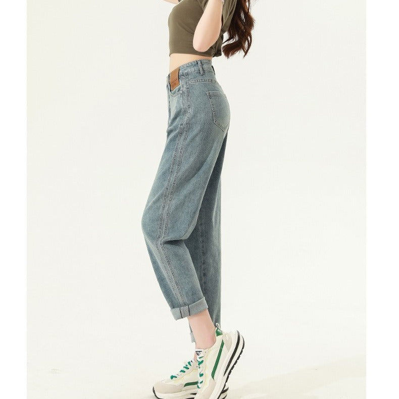 High Waist Straight Harem Jeans for Women – Urban Retro Style