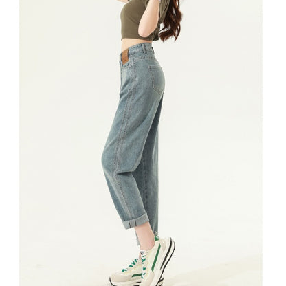 High Waist Straight Harem Jeans for Women – Urban Retro Style
