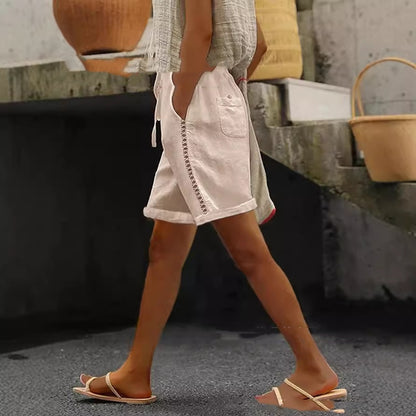 Korean-Style Lace Trim Shorts Women – Chic Summer Streetwear Outfit