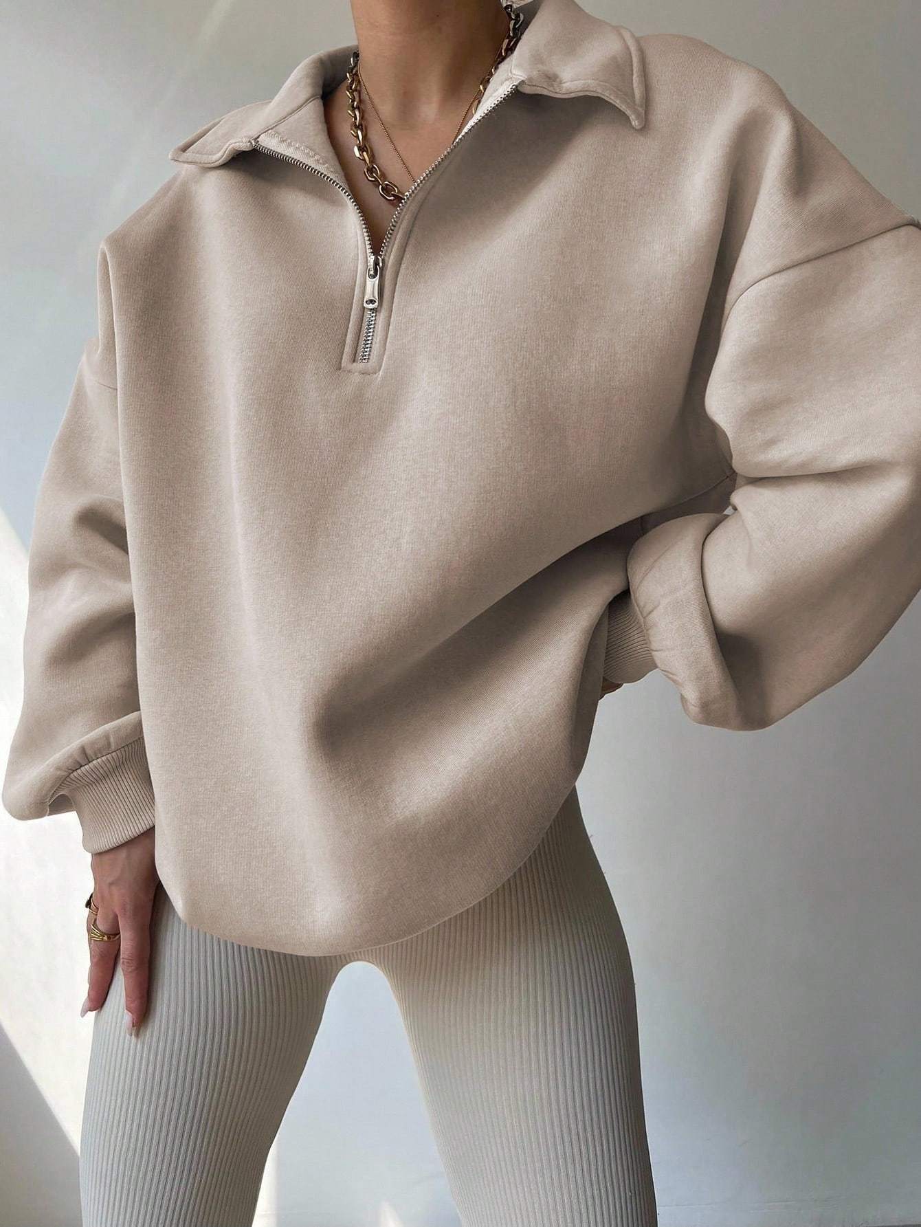 Simple Front Zipper Sweatshirt – Everyday Essential