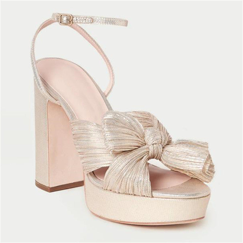 Casual Bowknot Design High Platform Women Sandals