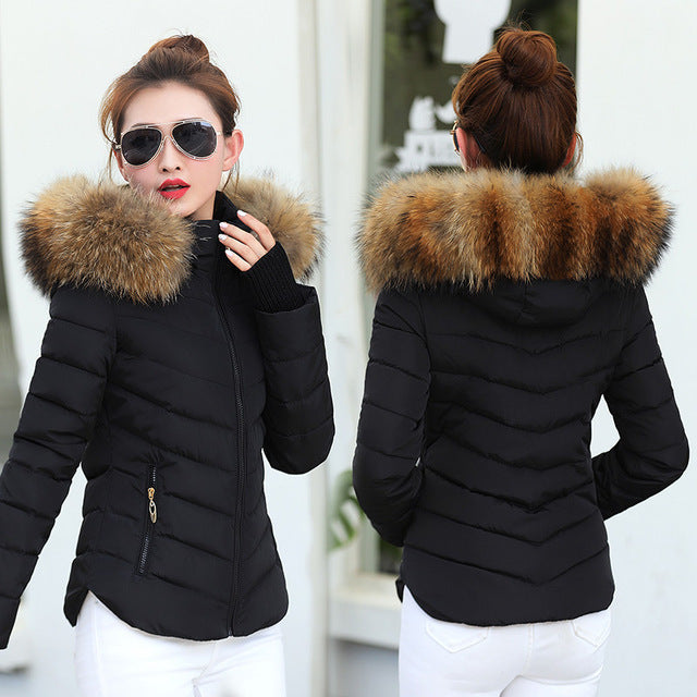 Furry Edge Hooded Thicken Winter Women Oversized Parkas