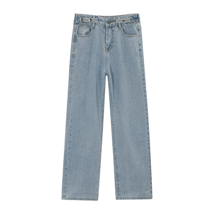 New Womens High Waisted Straight Casual Wide Leg Pants