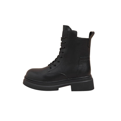 Flat Sole Genuine Leather Winter Ankle Boots