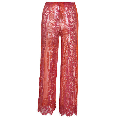Sheer Lace Perspective Pants – High-Waist Feminine Summer Trousers