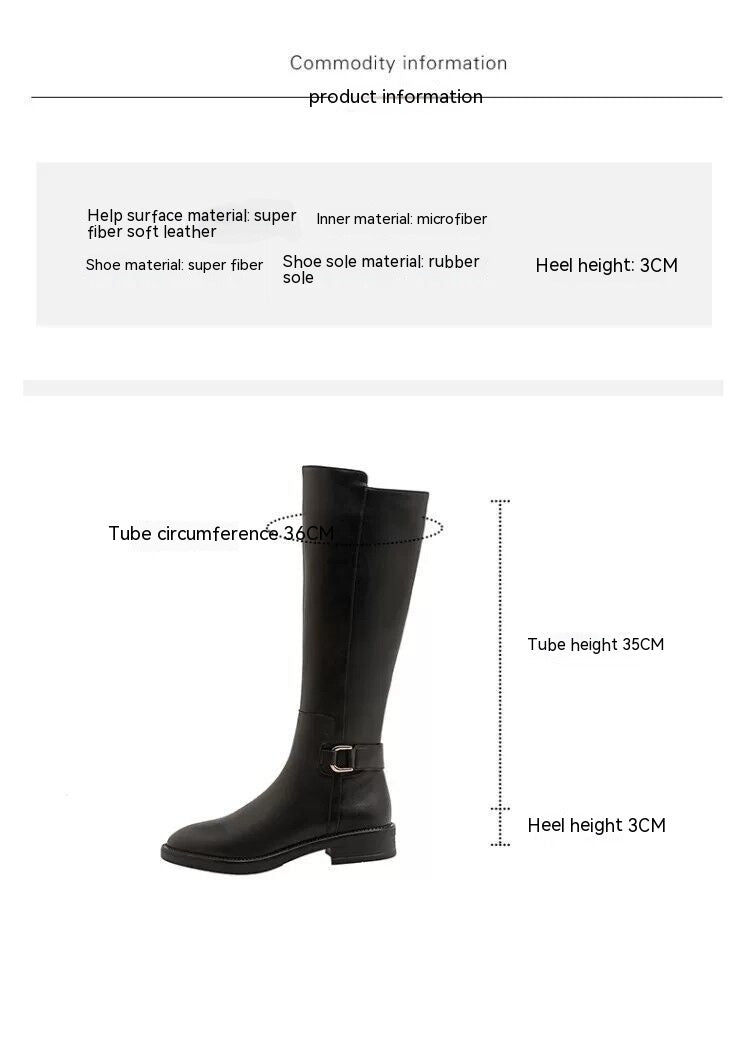 Below-the-Knee Knee-High Knight Boots for Women | Chunky Heel Waterproof Winter Boots