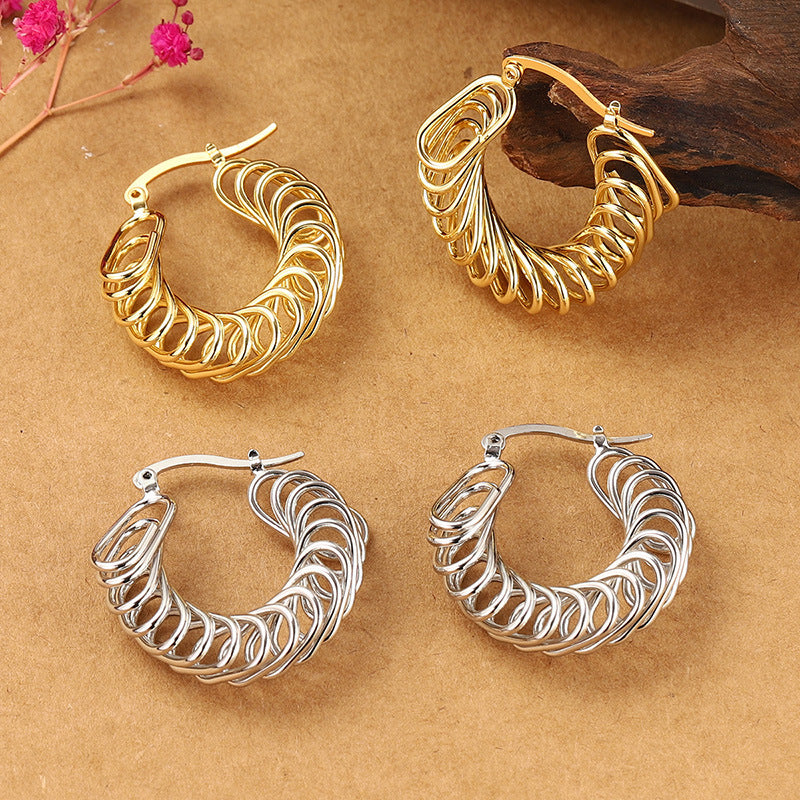 Earrings Elegant Clip-On Hoop Twist Design Jewelry Accessories Trend 2025