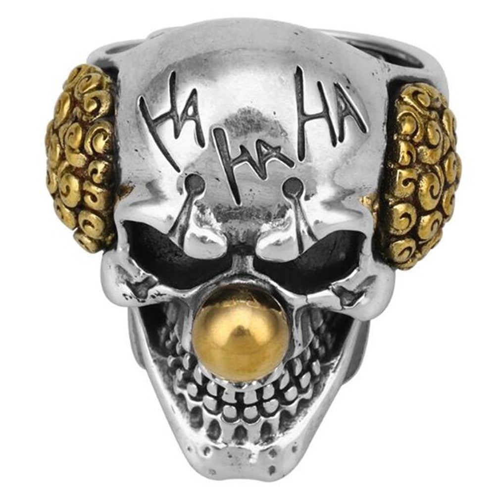 Mexican Style 925 Sterling Silver Gold Skull Head Ring