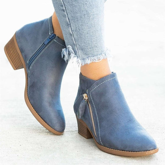 Womens Trendy Denim Ankle Boots