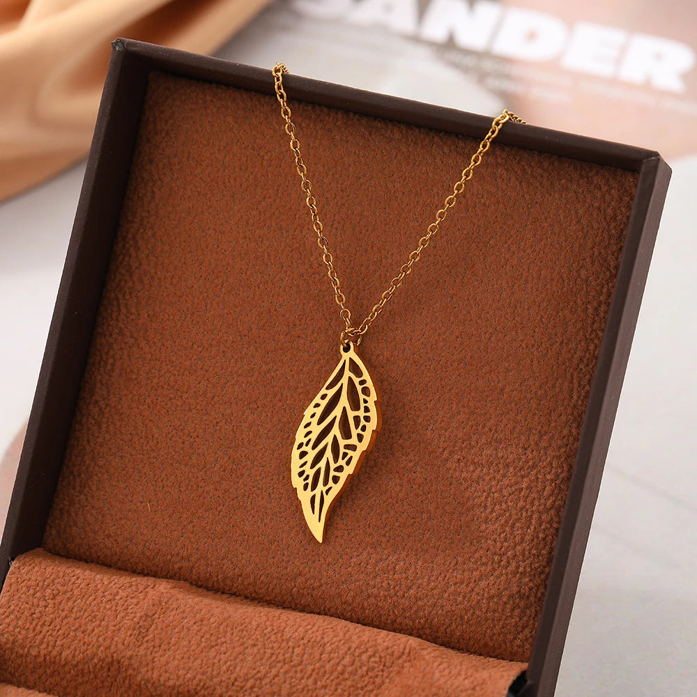 Hollow Leaves Shape Necklaces