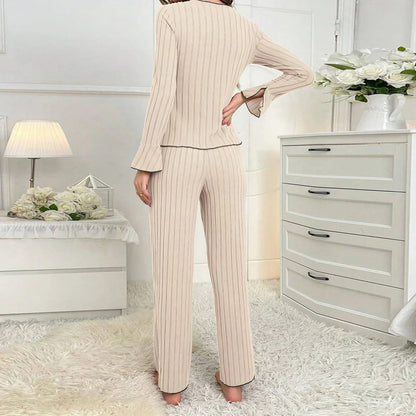 Women's 2-Piece Sleepwear Set – Cozy Autumn & Winter Homewear, Casual Fashion & Outerwear