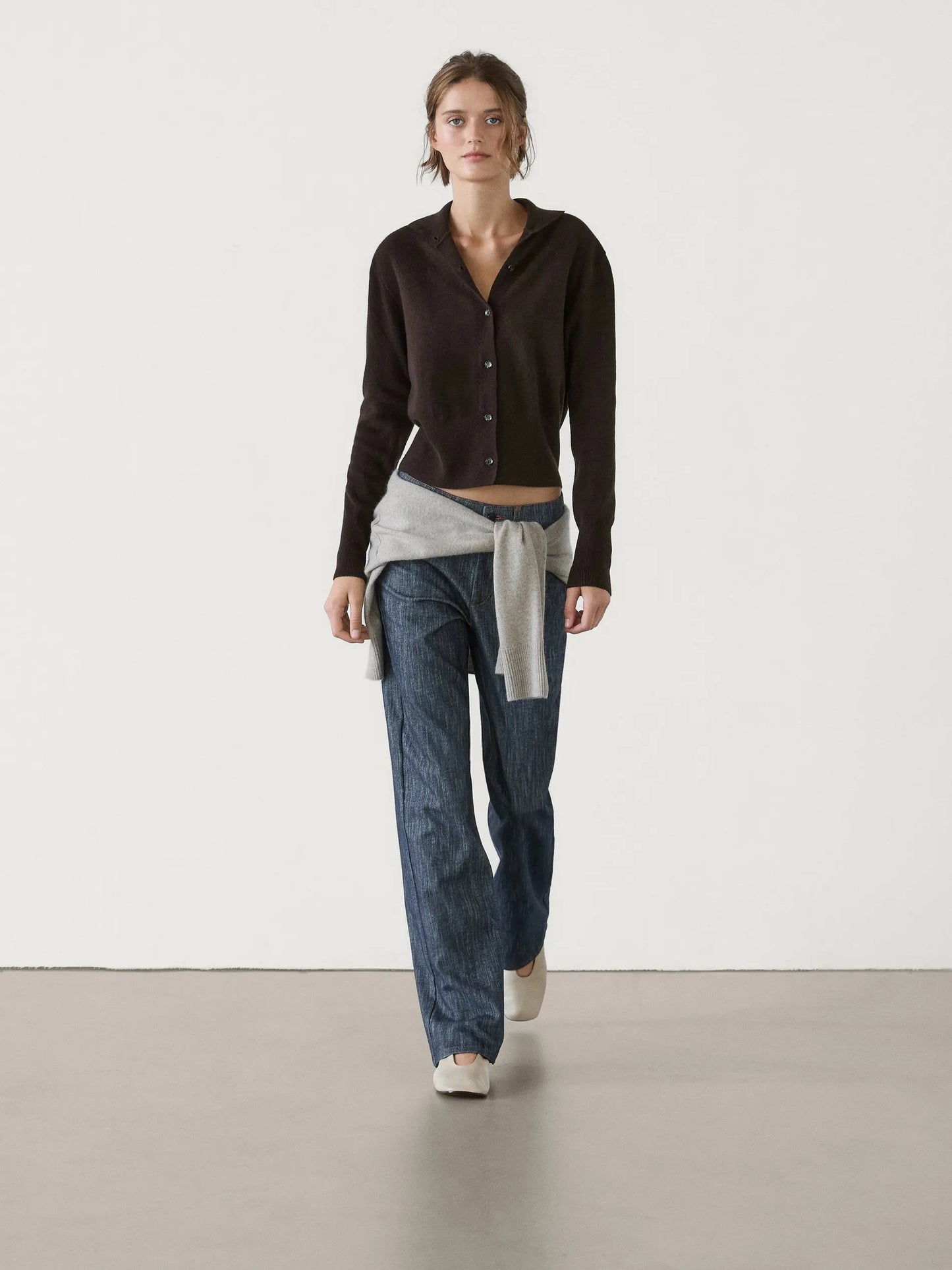 Women's Slouchy Turtleneck Cardigan – Spring 2025 Casual Knit